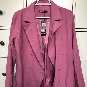Nasty Gal pink boxy double breasted blazer
